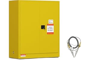 BUTISOW Flammable Storage Cabinet, Steel 30 Gal Safety Cabinet with 1 Adjustable Shelf, 2 Manual Closing Doors for Commercial, Industrial and Home Use
