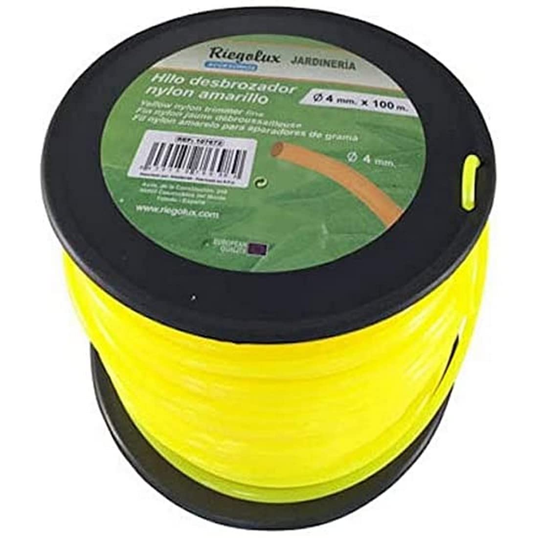 Riegolux 107674 Nylon Brushcutter Thread Round, Yellow, 3.3 mm x 100 m