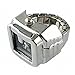 YouYouPifa Fashion Elegant Square Quartz Finger Ring Watch (Black)
