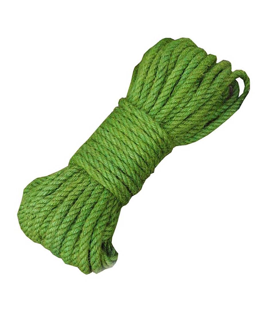 Fendawn Strive Green Jute Twine Eco-friendly Strong Natural Jute String Rope 6mm x 20m (0.24inch x 65feet)