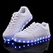 KALEIDO Unisex USB Charging 7 Colors LED Sport Shoes Flashing Fashion Sneakers Light Up Sport Shoes (5.5 B(M) US Women/4 D(M) US Men, White)