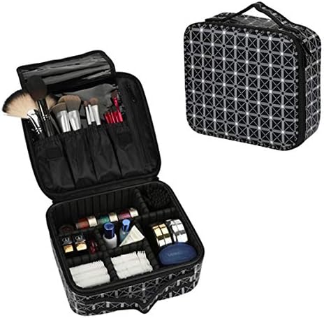 Somio Waterproof Fabric Makeup Bag Cosmetic Case Beauty Box Hairdressing Tools Organiser Storage Box (Black Bean)
