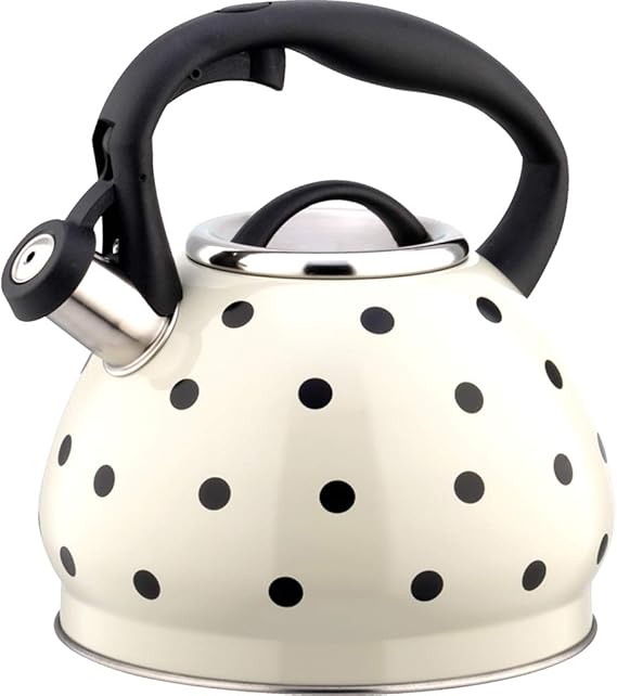 XLSQW Polka Dot Kettle Stainless Steel Whistling Tea Kettle Modern