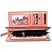 Gottowin Women PU Leather Wallet Clutch Handbag Zipper Organizer Card Holder (Salmon Pink)