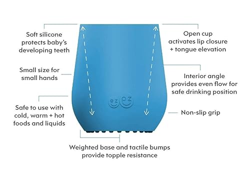 Ezpz Tiny Collection Set - Silicone Baby Bowl, Cup & Spoon With Built-in Placemat For First Foods