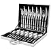 GYY Flatware Sets, Kitchen Cutlery Set Made of 18/10 Stainless Steel, Tableware Dinnerware Utensil Set with Silvery Gift Box (24 pcs)