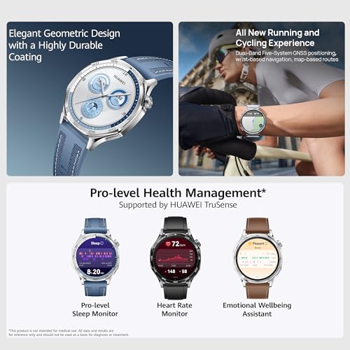 Huawei Watch GT 5 46mm Smartwatch (GPS), hasta 14 Días de BaterÍa, Nueva Experiencia de Carrera y Bicicleta, Sharp-Edged Design, Seguimiento de la Salud, Compatible con iOS y Android, Café