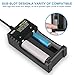 OSTRI Li-ion Battery Charger 18650,Smart Universal 3.7 v Lithium-ion Rechargeable Battery Charger for Button or Flat Top AA AAA 26650 18500 18350 17670 16340 14500 10440 with USB Charging Cable