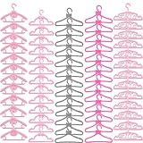 E-TING 60 Pcs Plastic Little Hangers for Girl Doll Dress Clothes Gown Doll Cloth