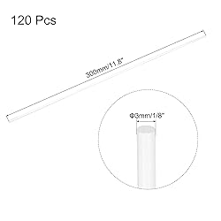 MECCANIXITY 120pcs Acrylic Round Rods 1/8" x