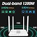 Wifi Router EDUP Wireless Router AC1200Mbps High Speed Dual Band 5GHZ / 2.4GHZ Long Range Smart Wifi Box with 5Dbi External Antennas