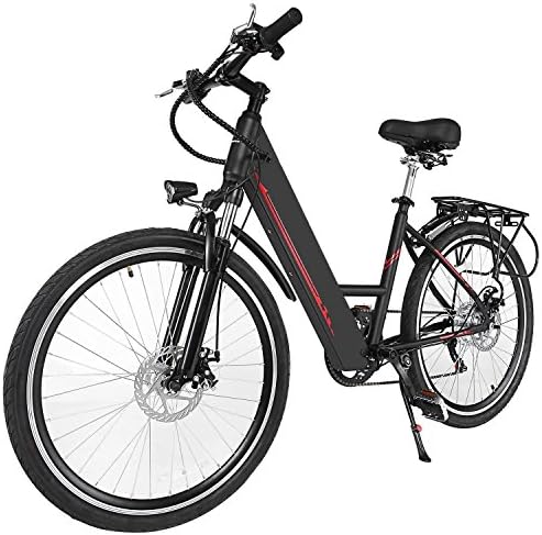 Black MOTAN Electric Bicycle/Commuter E-bike, 26 Inch Tire Full Suspension 500W Motor Mountain Electric Bike