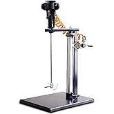 Air Powered Mixer, 5 Gallon/20L Automatic Lift Paint Agitator, Adjustable Height, Stainless Steel Tabletop Vertical Air Mixer
