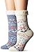 Davco Women's Reindeer Novelty Cozy Turn Cuff Cabin Socks 2 Pack