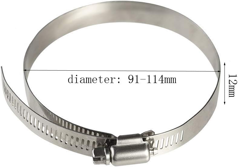 FUJIE 6 Pcs Metal Hose Clip 91-114mm Diameter Adjustable Stainless Steel Ducting Clamps for Flexible Hose - Image 5