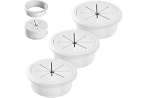 Desk Grommet 2 Inch (50 mm) 3 Pieces, Desk Hole Cover for Cables White, Desk Hole Grommet ABS Plastic, Desk Cord Hole Cover for Wires Cables Through The Countertop by XIOGZAXI