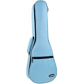 CLOUDMUSIC Ukulele Case Gig Bag, Sky Blue, Soprano 21" | Padded, Backpack