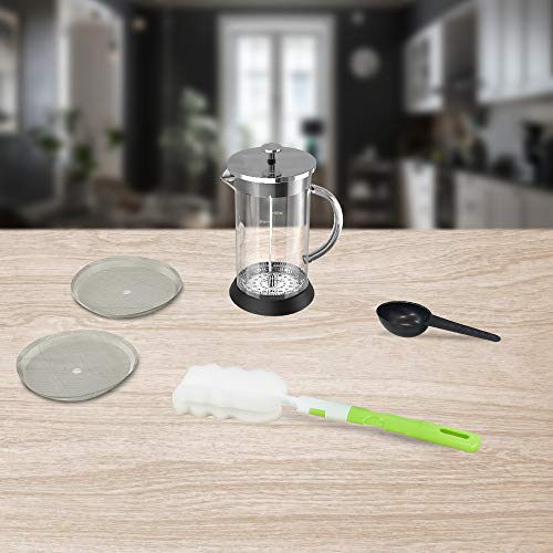 Small French Press Coffee Maker 12oz, Mini Glass French Coffee Press