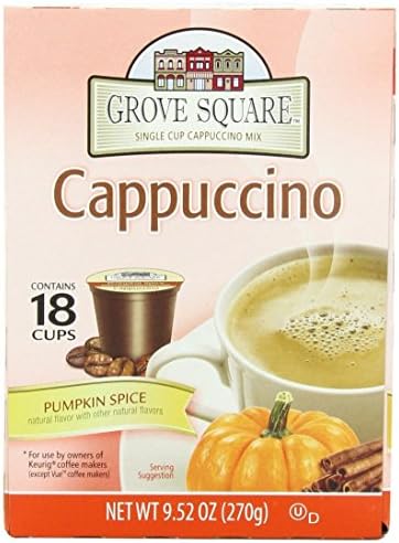 Grove Square Cappuccino, Pumpkin Spice, 18 Single Serve Cups