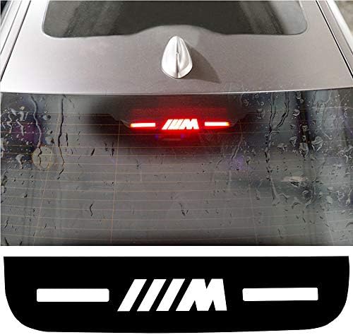 Car High Brake Light Stickers M Performance Rear Stop Brake Lamp Light Decals Veneer Car High Mounted Decorative Emblems Car Mount Interior Stickers for BMW M Logo 3 5 7 Series (for BMW 3 Series)