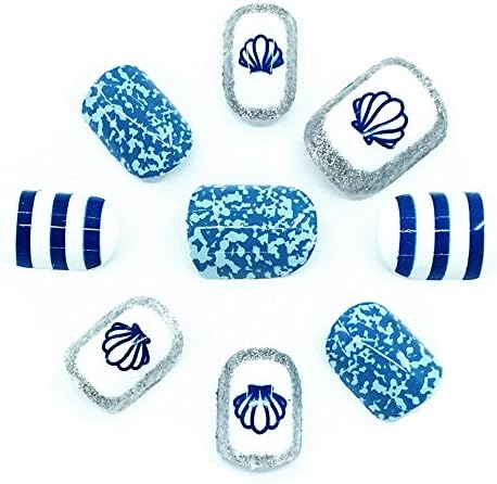 O2 Salon 5634 Full Cover Graphic Design Acrylic Fake False Nails Art Tips for Nail salon, Girls, Women, Bridal Wedding Dating Party (24 pcs/ 1 set)