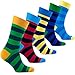 socks n socks - Men's 5-pair Striped Luxury Turkish Cotton Dress Socks Gift Box