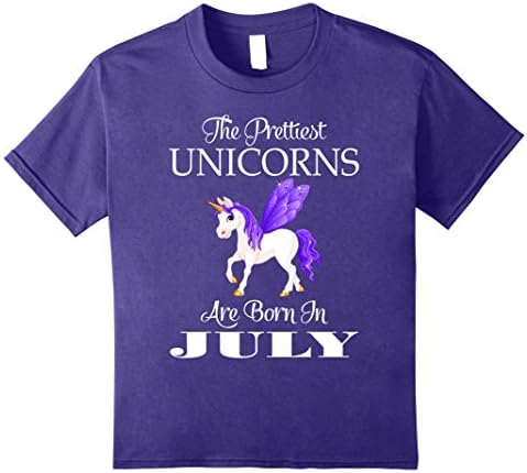 unisex-child The Prettiest Unicorns Are Born In July TShirt 12 Purple