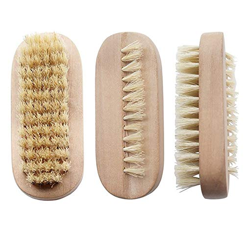 Beautyours Wooden Hand & Nail Brush 2-Pack Set - Natural Bristle SPA Dual Surface Two-Sided - Thumbnail 2