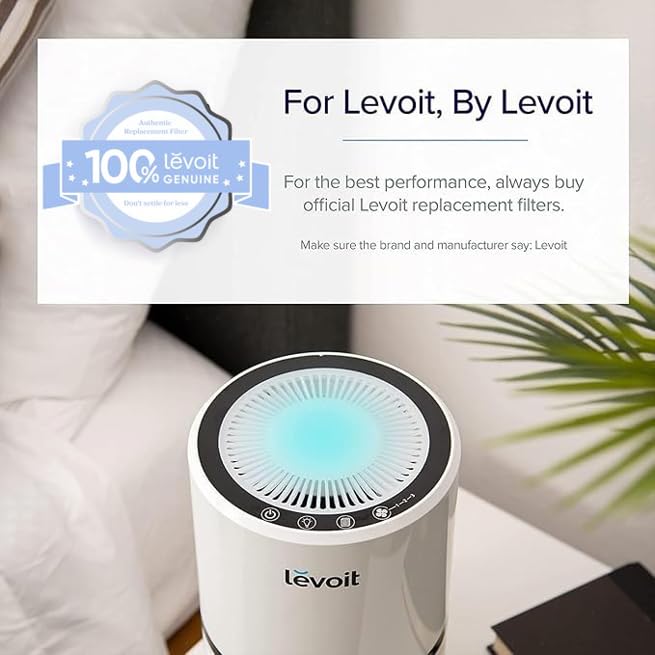 LEVOIT LV-H132 Replacement Filter, Genuine LV-H132-RF Air Purifier Filters, High-Efficiency Activated Carbon for Removal of Smoke, Odor, Allergens, Pollen, 1 Pack