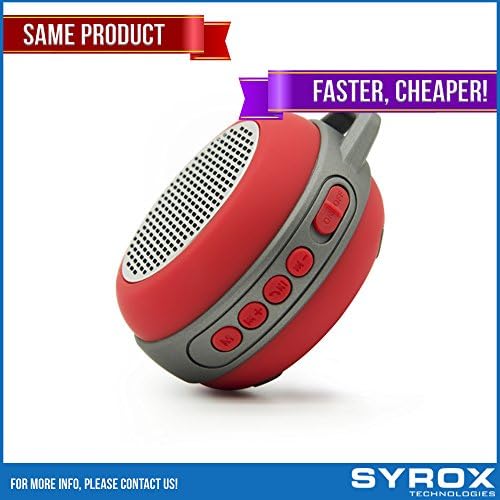 Bluetooth Speaker - Red Portable Keychain Chargable SD Card AUX FM Radio Microphone Apple Iphone 4/5/6/7/8/X Samsung Galaxy Sony Xperia Xiaomi Asus LG G4 G5 G6 Nokia HTC BlackBerry Motorola Huawei