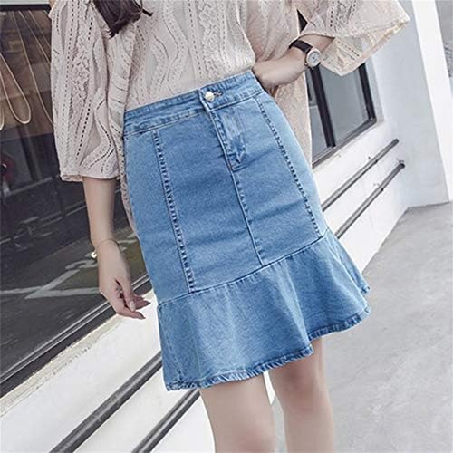 Prima05Sally 2017 Summer Korean Style Women Package Hip Denim Skirt Casual Daily Wear High Waist Flounce Female Skirt Dress