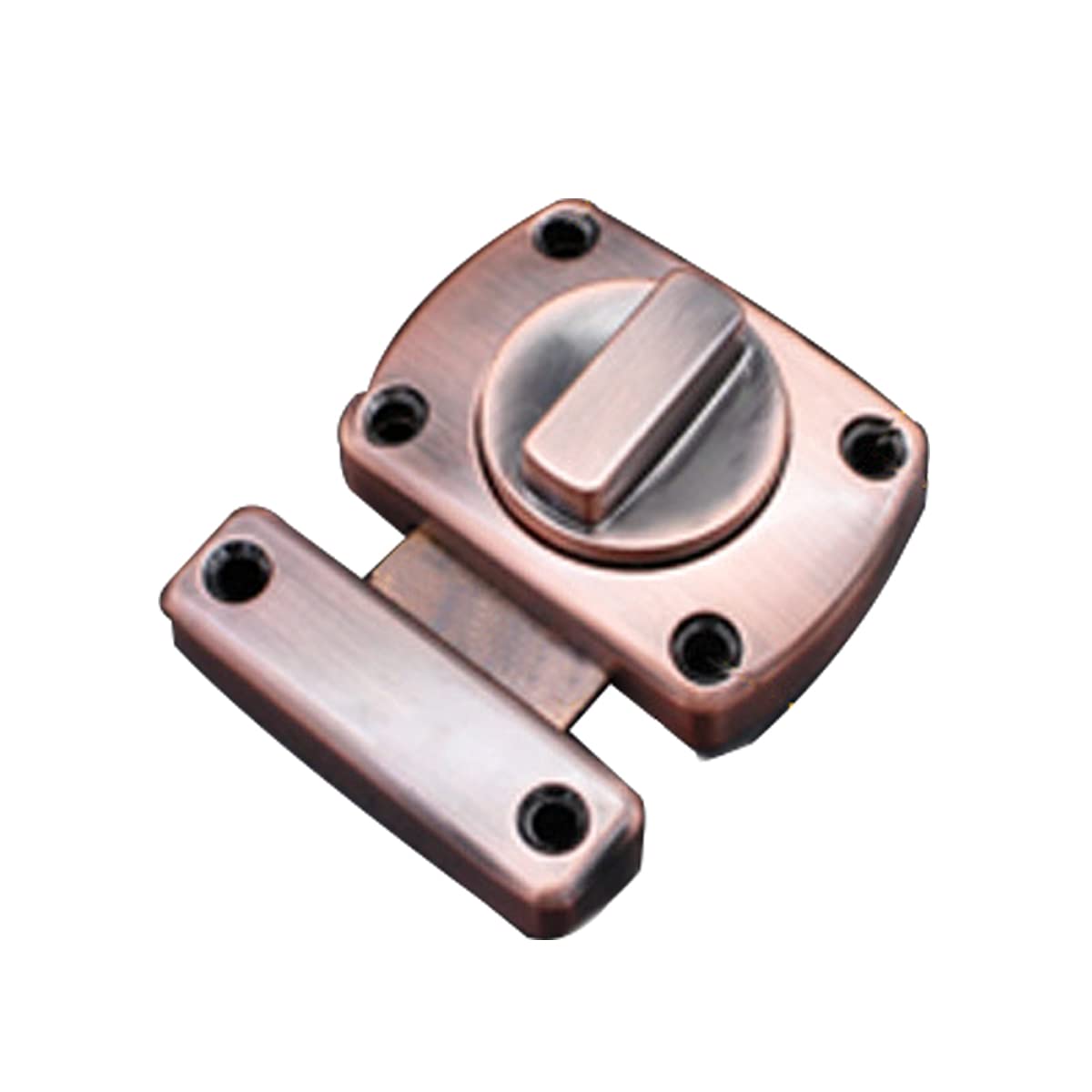 Zinc Alloy Latch Rotate Bolt, Red Copper Security Slide Lock Latch Bolt for Door Cupboard Drawer, Internal Door Lock, 48x42mm, 1 Pcs