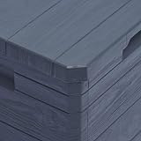 vidaXL Garden Storage Box 90L Anthracite Plastic With Wood Texture view 8