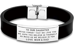 FALOGIJE to Our/My Daughter Gifts Bracelet with Inspirational Love Quotes