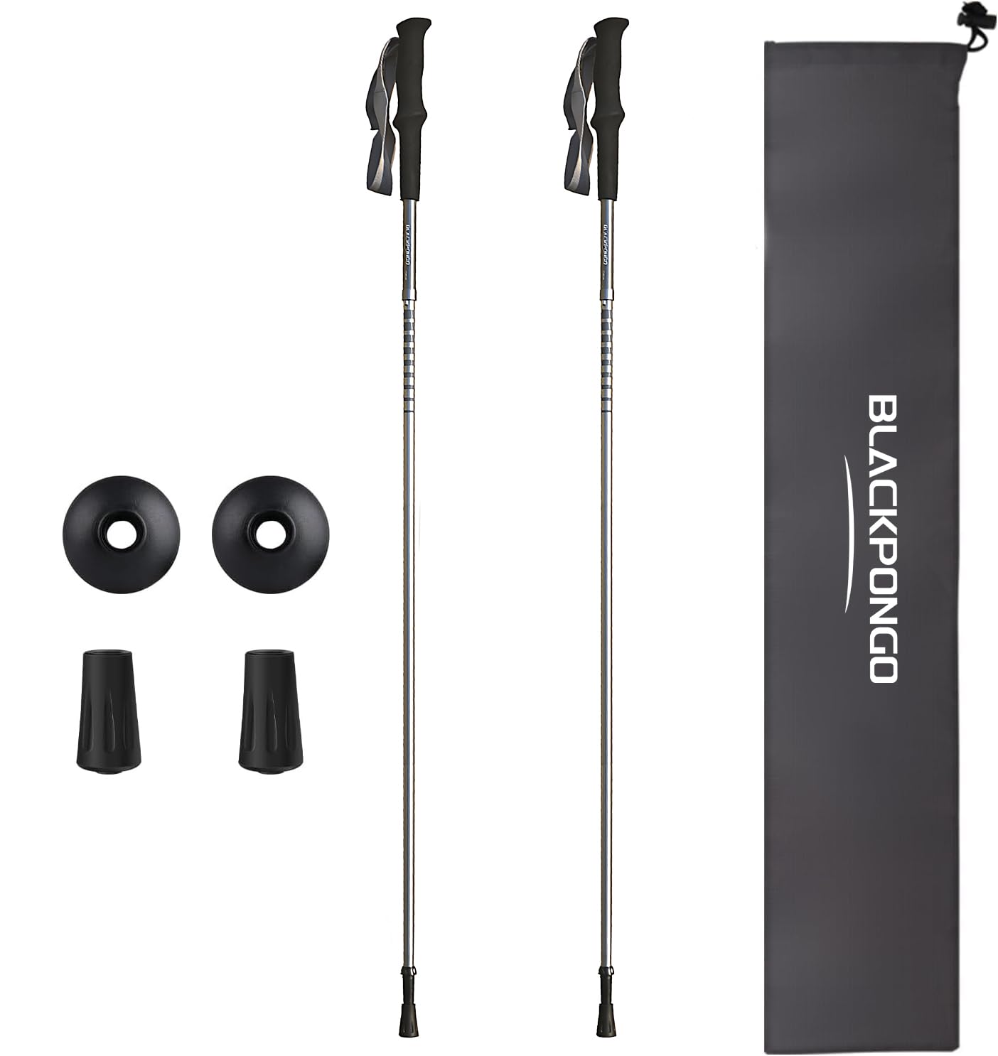 Photo 1 of *ONLY 1 POLE* Blackpongo Trekking Poles - Lightweight, Collapsible Hiking Poles for Snowshoe & Backpacking Gear - Pair of 2 Walking Sticks for Hiking, 7075 Aluminum with EVA Grip