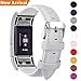 Fullmosa Fitbit Charge 2 Band/Fitbit Charge 2 Strap/Wristbands/Fitbit Charge 2 Replacement/Fitbit Charge 2 Accessories, Genuine Leather Strap for Fitbit Charge 2, White