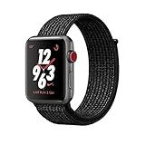 VATI Watch Sport Loop Band, Hook and Loop Fastener Adjustable Closure Wrist Strap Lightweight Breathable Nylon Replacement Band for Apple Watch Nike+, Series 3/2/1, Sport, Edition (42MM, Black/White)