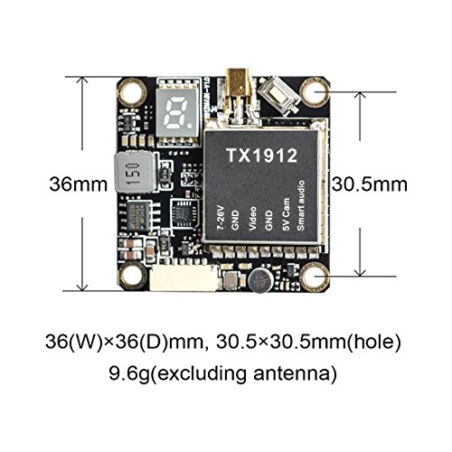 Wolfwhoop Q3-S 5.8GHz 0.01/25/200/500/1000mW 40CH Switchable FPV Video Transmitter with MMCX to SMA Female and Integrated FC Uart Support VTX Settings in Betaflight OSD (Q3-Pro-US)