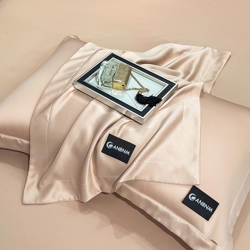 Photo 1 of PAJEO Premium Pillowcase Set of 2 - Temperature-Regulating Bedding for Hair & Skin Comfort, Envelope Closure Pillow Cover(Khaki, (20x40inch))