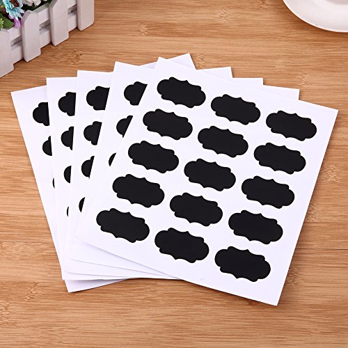 Chalkboard Labels, 75PCS Alloyseed Reusable Waterproof Chalkboard Stickers Erasable for Labeling Kitchen Pantry,Spice Jars Glass Bottles, Great Organizing Label for Your Home and Office