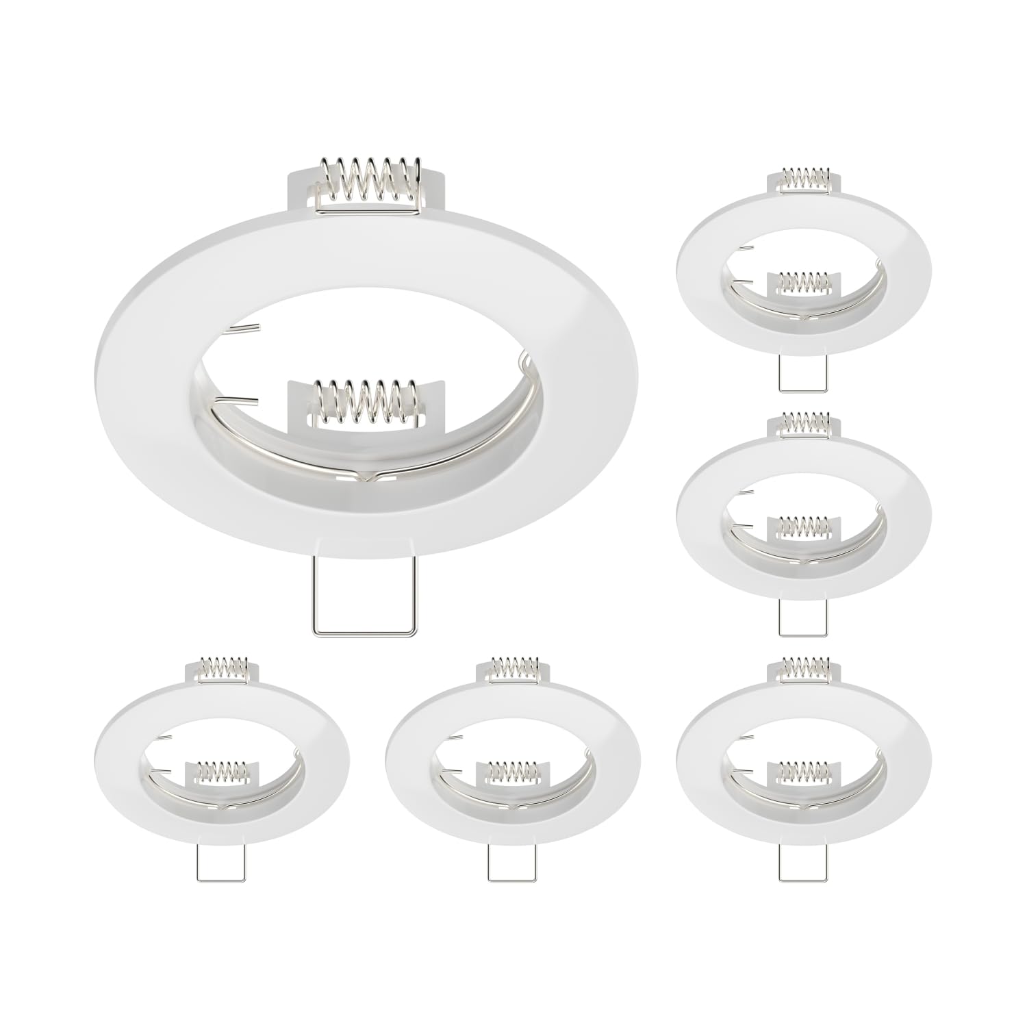 ledscom.de 6 pcs. recessed Ceiling Frame CIRC, Round, White Glossy
