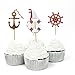 48 Pcs Nautical Theme Cupcake Picks Cupcake Toppers Food Fruit Picks for Decoration by Fireboomoon