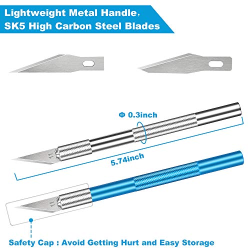 62PCS Precision Craft Knife Set Hobby Knife Set 2 Hobby Knife Handles