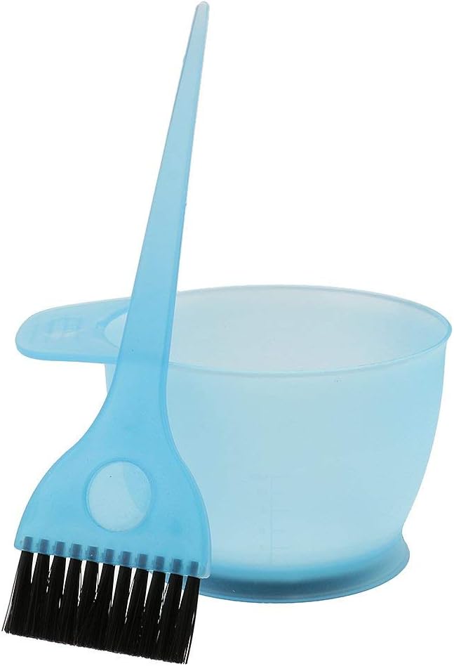 Salon Hair Color Dye Bowl Comb Brush Set Suit for Hair Tint Dye Coloring Tool (Blue)