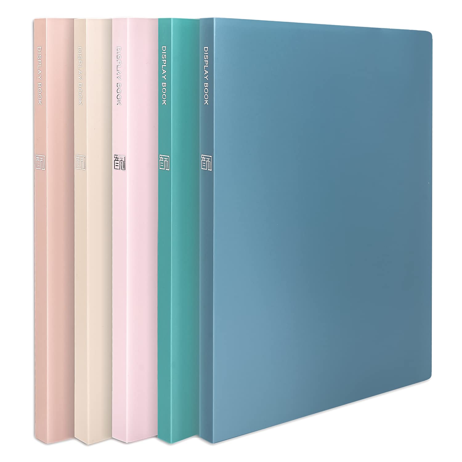 Comix A4 Display Books 20 Pockets Display Folders with Plastic Sleeves, a4 Document Folders with Plastic Pockets, Morandi Color Presentation Project Folder for Office,Home,School, Pack of 5 (5 colour)