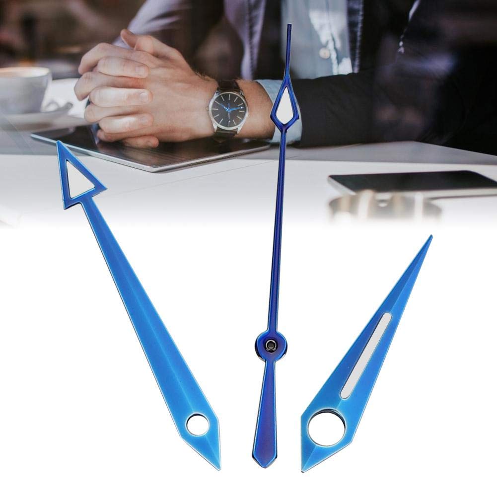 Men Hands Watch Replacement Needles, Watch Clock Step Movement Hour Minute Second Hands Watch Needles DIY Replacement or Repair Parts Fit for ETA2824 Movement(Blue)