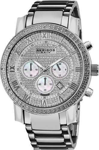 Akribos XXIV Men's AK439SS Grandiose Diamond Chronograph Watch