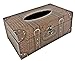 Bellaa 21819 Rectangle Tissue Box Holder Cover Dispenser Top Lid Handcrafted Wooden (Vintage Brown)