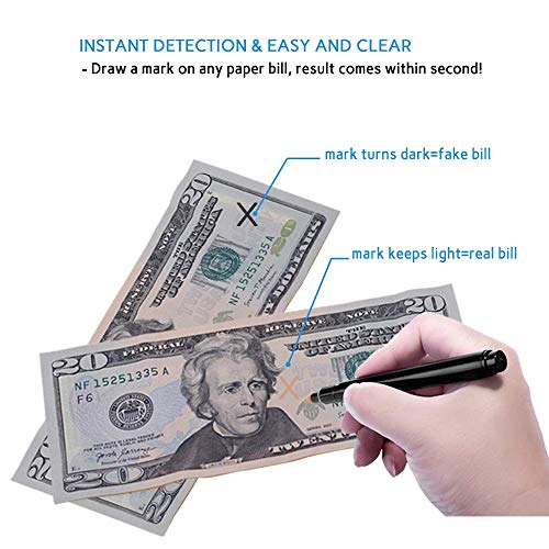 TIHOO Counterfeits Pen, Fake Money Marker, Counterfeit Bill Detector Pen, Counterfeits Money Detector Pen (5 Pack)