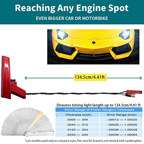 Engine Timing Light with Feeler Gauge 32 Blades,Inductive Timing Light